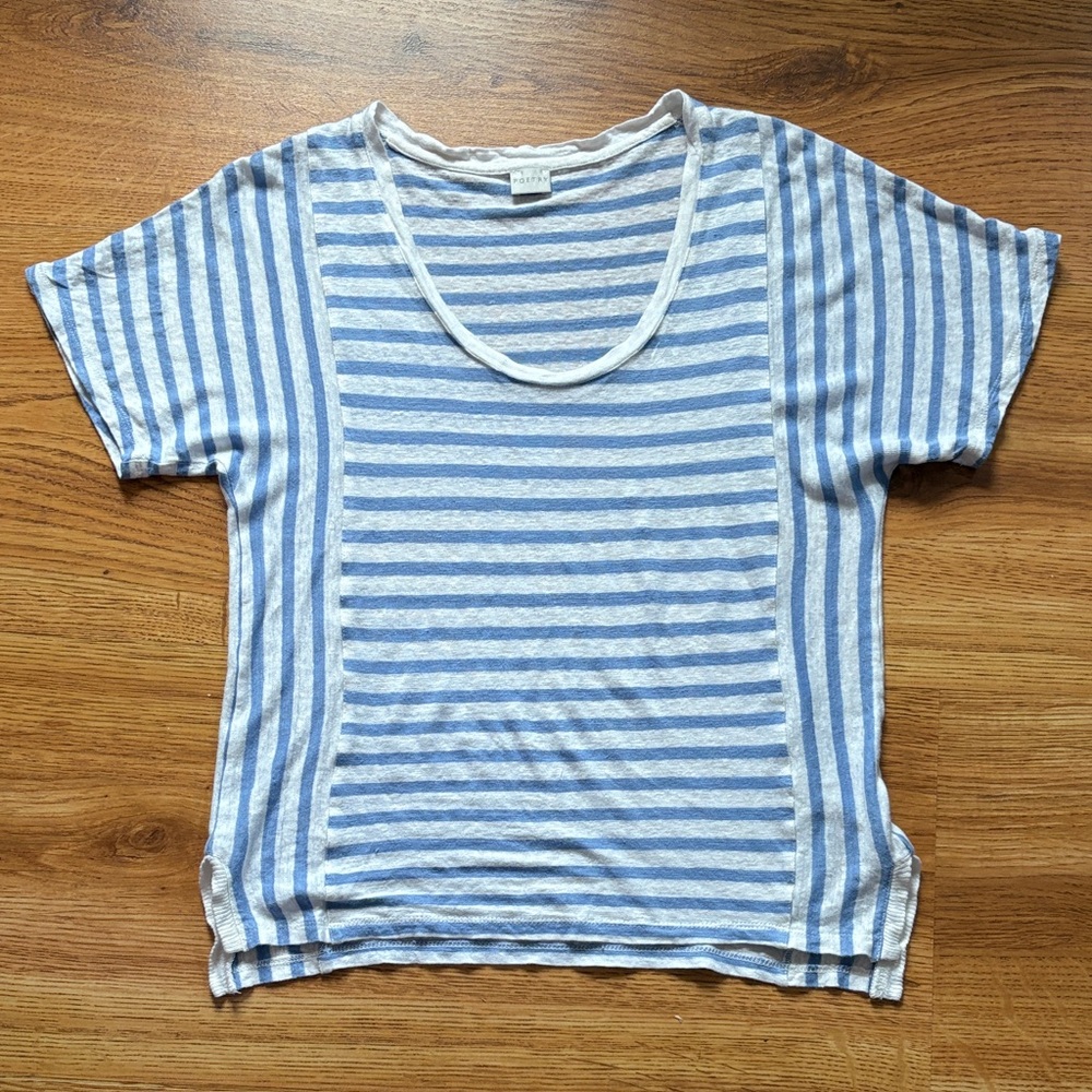Poetry Blue and White Striped Top
